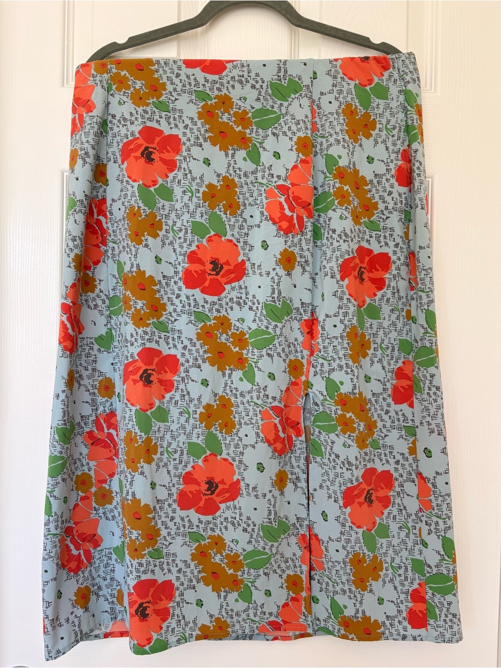 Toad&Co Sunkissed Midi Skirt XL Blue Floral Poppy Travel